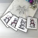 Pack of 8 snowman themed Christmas gift tags