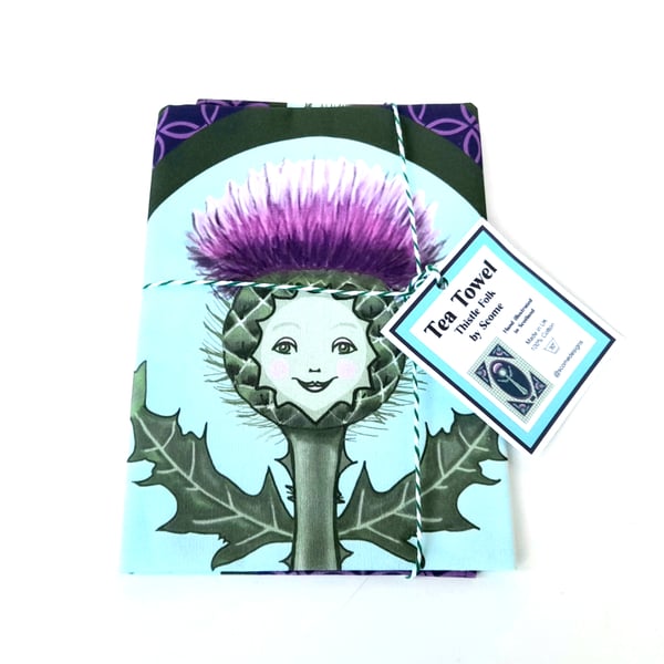 Thistle Tea Towel, Scotland Souvenir
