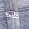 Medium Wave Ring with Pink Tourmaline Size O and a half