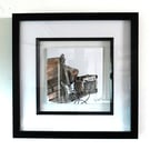 'Play', An original Pen and Ink drawing, frames 13x13inch (33x33cm)