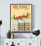 Quebec retro travel poster, Quebec city print, Canada travel print - Image 3