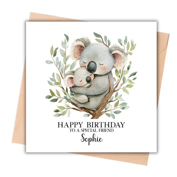Koala Animal Happy Birthday Card