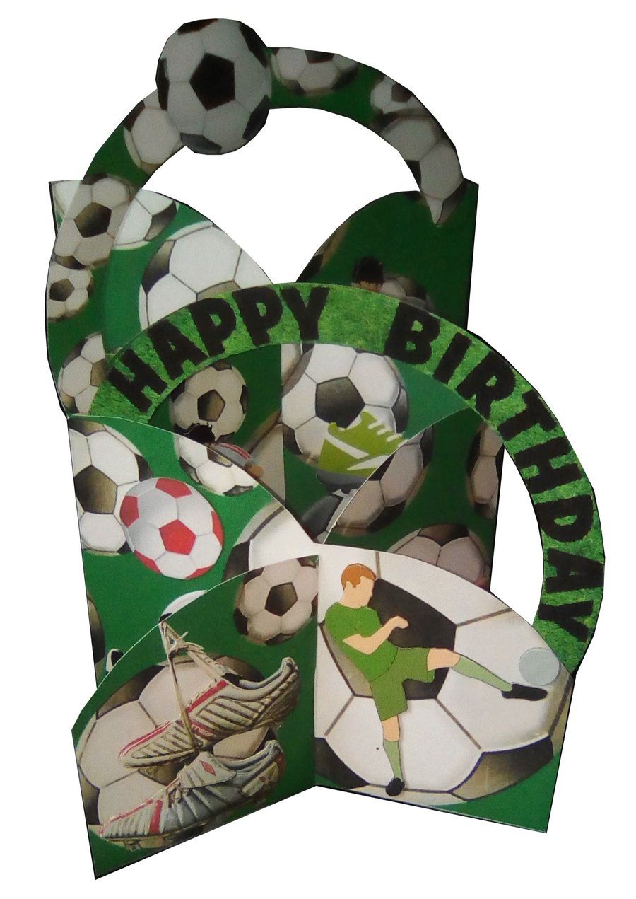 3D Football Concertina Card - Birthday or Father's Day