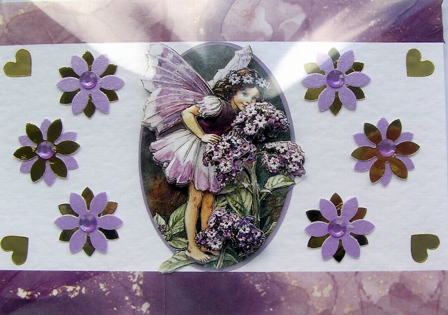 Fairy - Hand Crafted 3D Decoupage Greeting Card - Blank - 2889