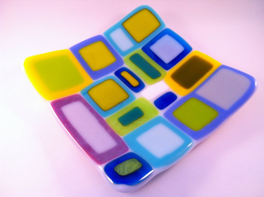 Summer Block Coloured Plate