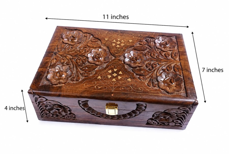 Wooden Handmade Jewelry Organizer, Jewelry Storage Box, Rustic Home Decor