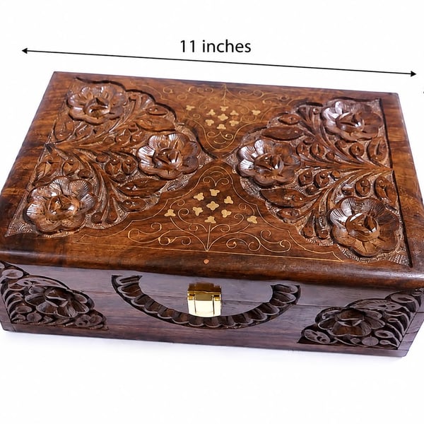 Wooden Handmade Jewelry Organizer, Jewelry Storage Box, Rustic Home Decor