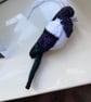 Magpie bird hand knit tree decoration 