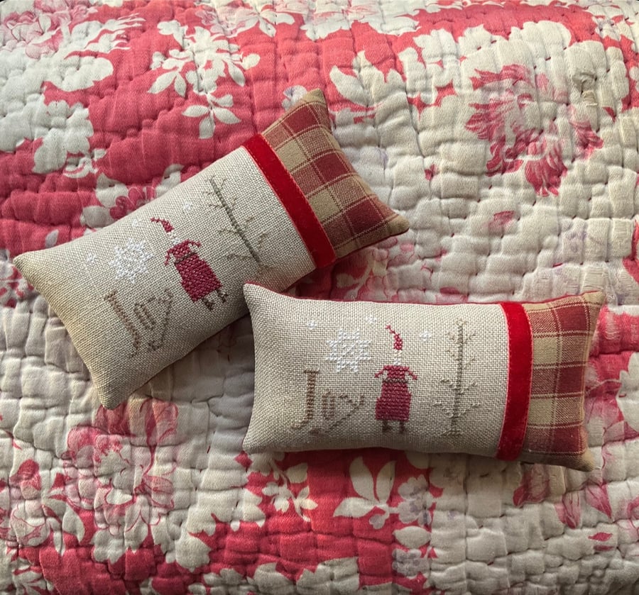 Santa Joy Cross stitch decoration 