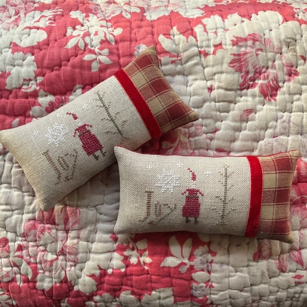 Santa Joy Cross stitch decoration 