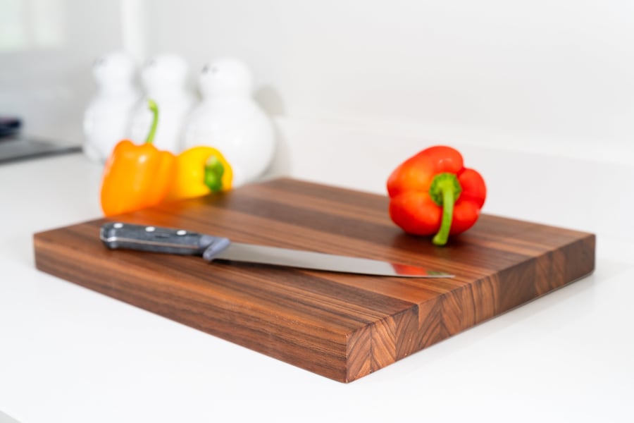 Chopping Board, Wooden Chopping Board, Edge Grain Walnut Chopping Board, Handmad