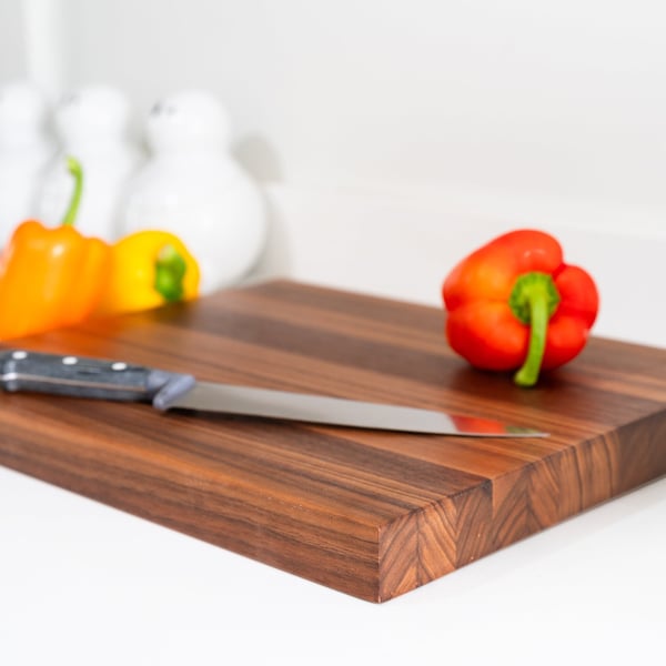 Chopping Board, Wooden Chopping Board, Edge Grain Walnut Chopping Board, Handmad