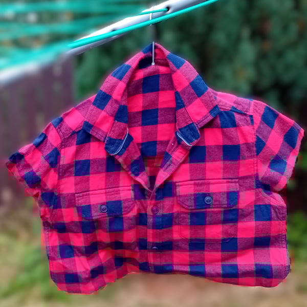 Red  Flannel Shirt Peg or Storage Bag