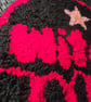 Large Red Witch and Pink Star Punch Needle Wall Hanging or Desk Rug - Image 5