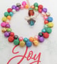 Set of 2 Multi Coloured Jingle Bell & Bead Christmas Tree Decoration With Charm - Image 5