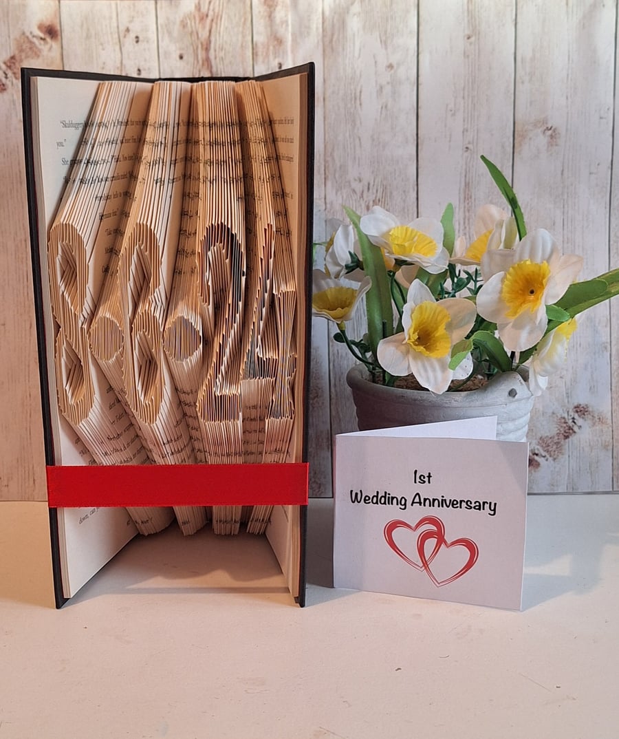 Wedding Date Book Fold, Personalised Wedding Gift