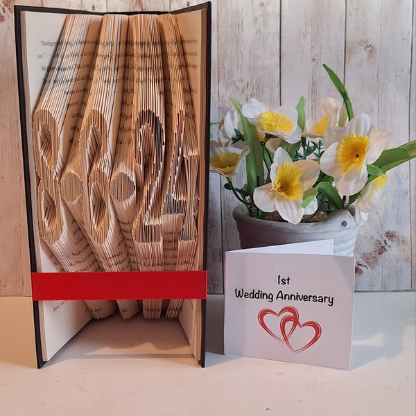 Wedding Date Book Fold, Personalised Wedding Gift