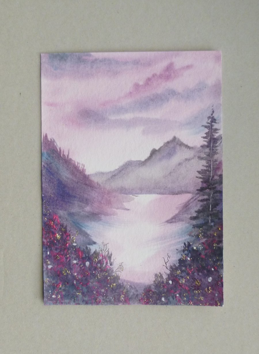 original art fantasy landscape painting Ref F 735 B1 )