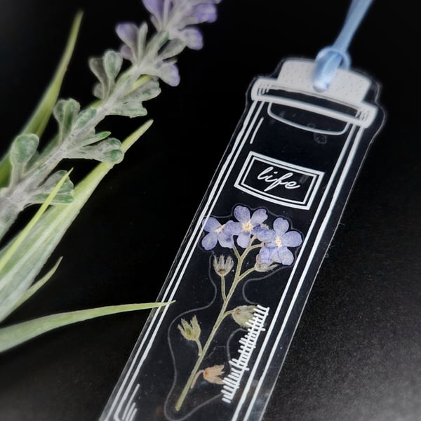 Pressed Flower Bookmark, Dry Flower Bookmark, Vase Bookmark