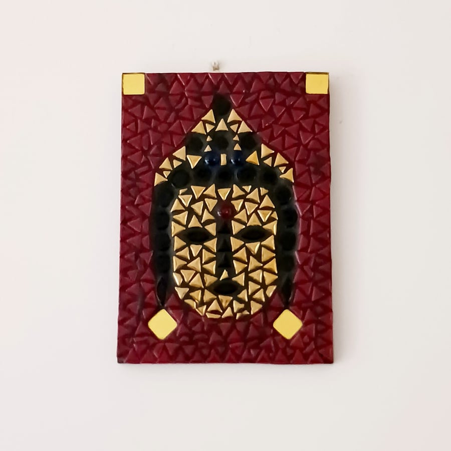 Mosaic Buddha Head Wall Art