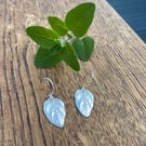 Silver Oregano Leaf dangly earrings 