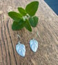 Silver Oregano Leaf dangly earrings 