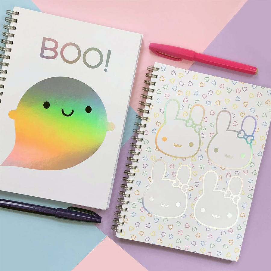 Seconds Sunday - Kawaii Rainbow Foil Notebooks