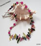 Multicoloured Quartz, Baroque Freshwater Pearl, Pink Jade Necklace  - Image 2