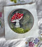 Original 'Fly agaric' watercolour painting with embroidered embellishment