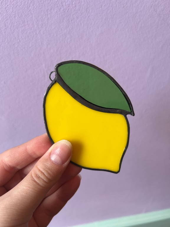 Zesty Lemon Stained Glass Sun Catcher