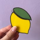Zesty Lemon Stained Glass Sun Catcher