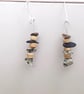 Healing Crystal Earrings Black Obsidian,Dalmatian Jasper Stone,Tigers Eye  - Image 2