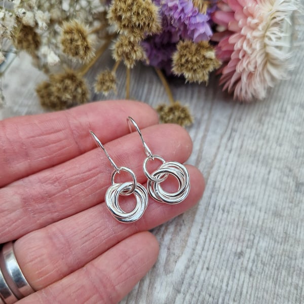 Sterling Silver Russian Ring Circle Earrings - JBJ1045