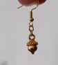Small gold acorn charm dangle earrings  - Image 2