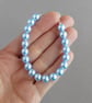 Light Blue Single Strand Pearl Bracelet - Pale Blue Wedding Jewellery - Gifts - Image 2