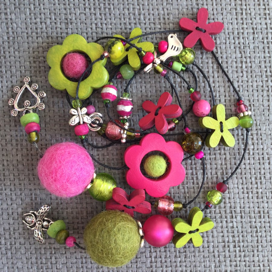 “Magnolia”  lariat necklace