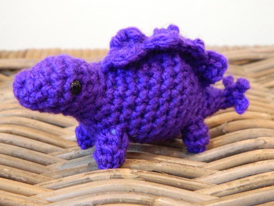 Stanley the tiny Stegosaurus toy dinosaur rainbow pocket dinos crochet plush