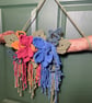 Macrame Wall Hanging with Handmade Flowers on Natural Driftwood - Image 3