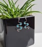 925 Silver & Blue Glass Cats Eye Dangle Earrings Earings Gift Jewellery Jewelry - Image 7