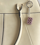 Pink Rectangle Crystal Pearl Handbag Charm, with a Chainmaille Chain and Keyring - Image 6