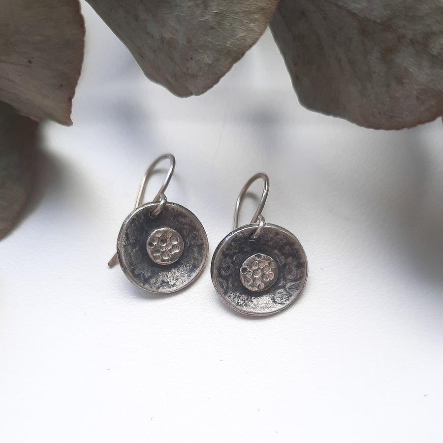 Disc Silver Earrings