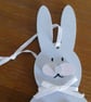MDF Bunny Decoration - Grey & Pink - Image 2
