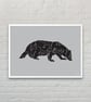 Woodland Badger A4 Art Print