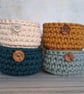 Crochet container, storage pot, bathroom decor, desk tidy, recycled - Image 9
