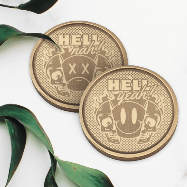 Hell Yeah! Hell Nah! Decision Coin: Unique Yes or No Gift, Decision Maker Coin
