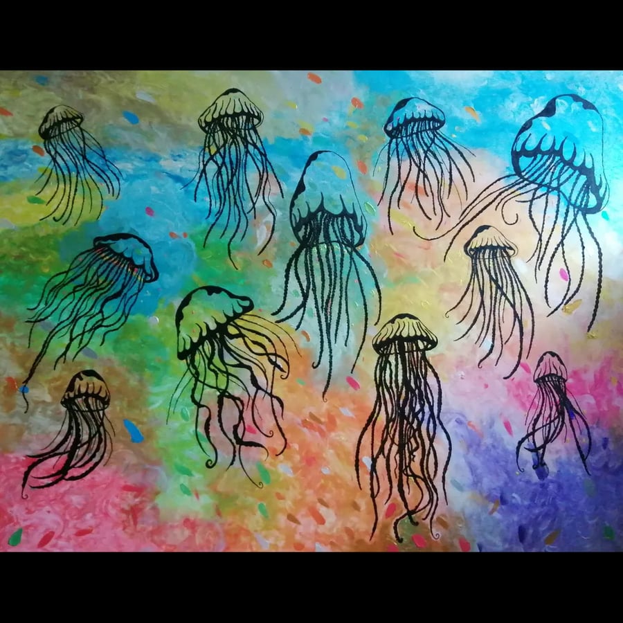 Smack of Jellyfish (Acrylic Painting) 