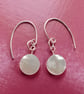 Round Disc Mother of Pearl and Sterling Silver Earrings