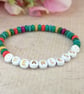 "fearless" mixed howlite stretch bracelet  - Image 7