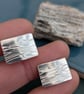 Perfectly Imperfect - Handmade Silver Wave Cufflinks