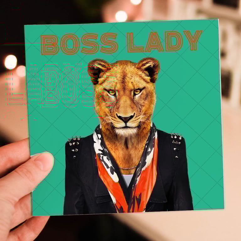 Lioness birthday, new job card: Boss Lady